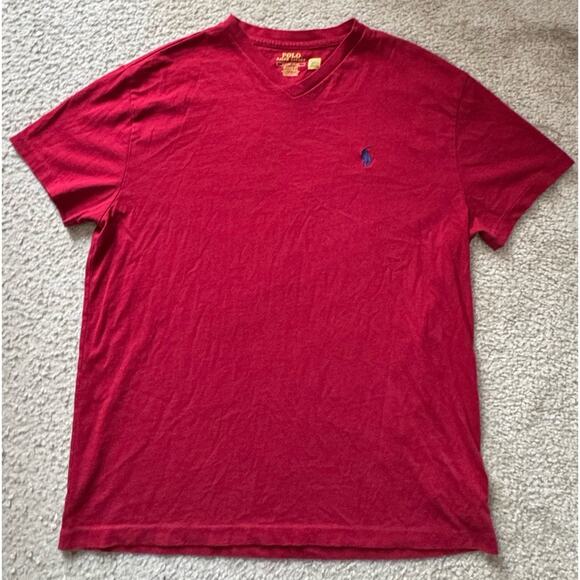 Polo Ralph Lauren Men’s Small Classic Fit V-Neck T-Shirt Red Pony Logo - Picture 1 of 5